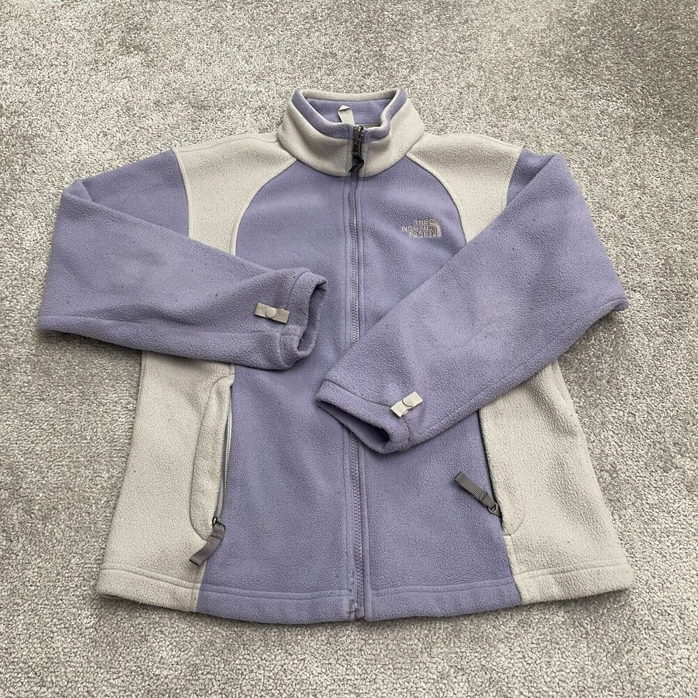 The North Face Khumbu Fleece Jacket Girls Large Purple Gray Full Zip Outdoor